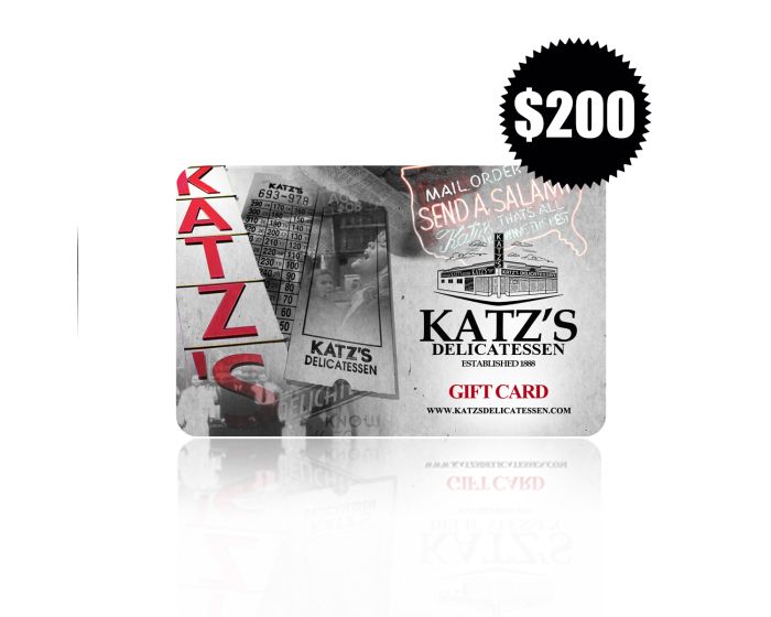 Katz's Deli Gift Card $200